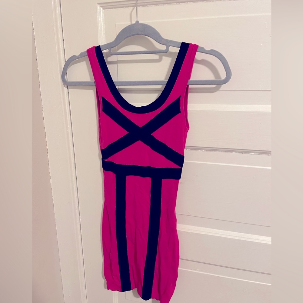 Bebe body icon magenta mini dress